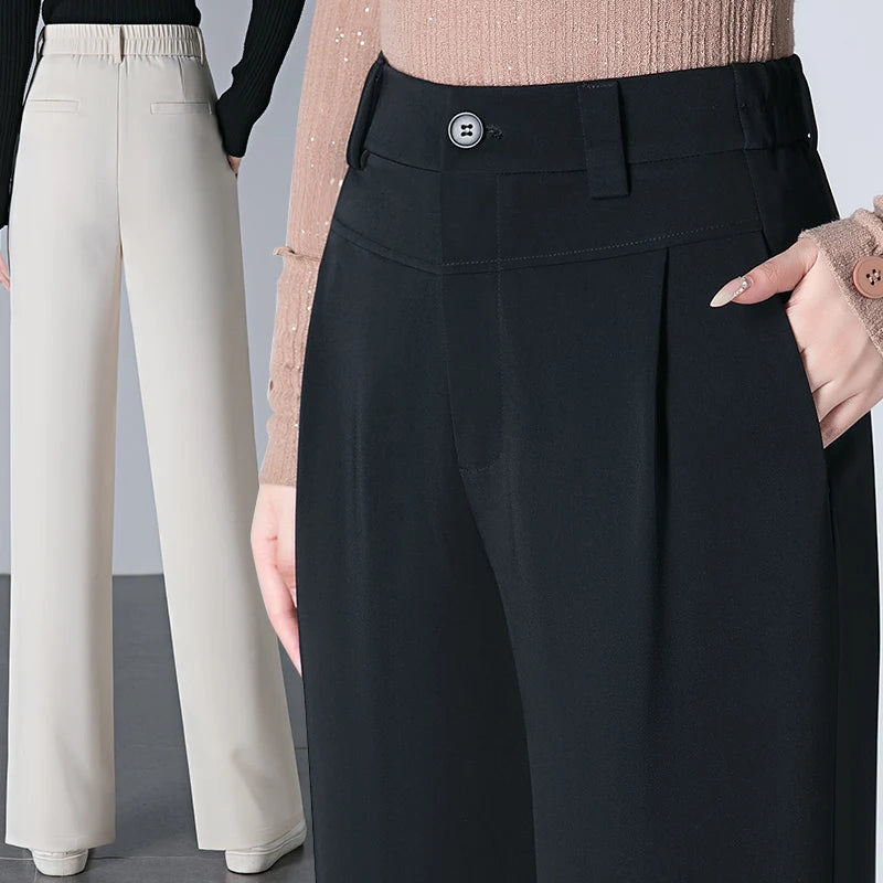 Women's high waisted casual pants new autumn versatile design s...
