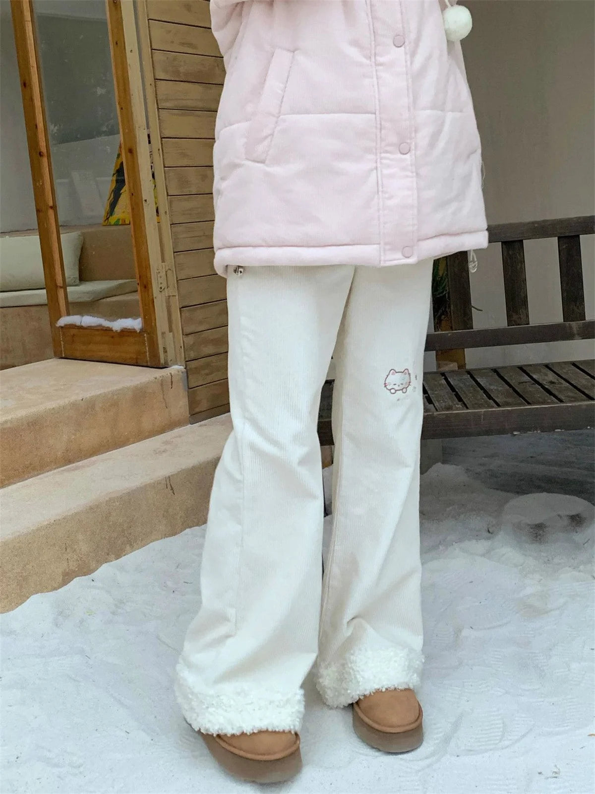 Ins Y2K Japanese Kawaii Full Length Pants Women Cartoon Pattern Casual Trousers Harajuku Aesthetic Subculture Autumn Sweat Pants